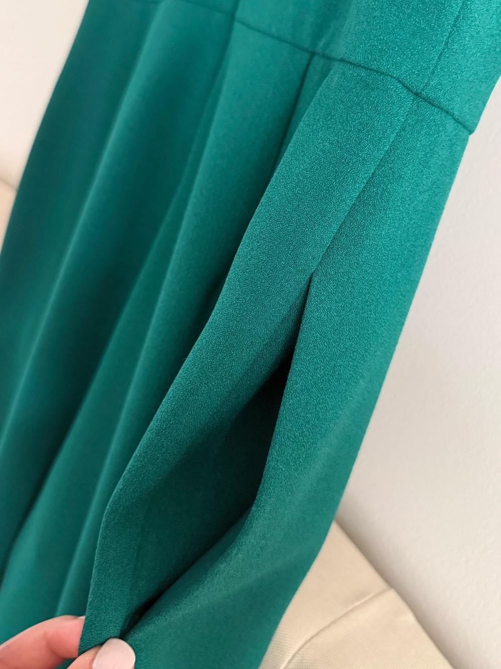 Women’s Emerald Green Halter Tie-Neck romper Dress - Picture 5 of 6